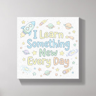 Barn som lär sig affirmationer lär sig varje dag canvastryck