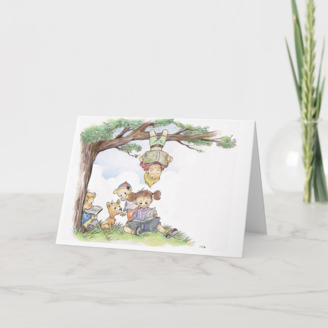 Barn som läser bokar kort (Framsida)