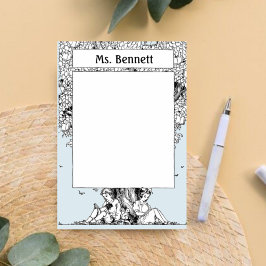 Barn som läser under ett träd post-it block