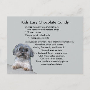 Barn som lätt kan choklad Kandy Recipe-vykort Vykort