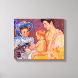 Barn som leker med en katt (av Mary Cassatt) Canvastryck