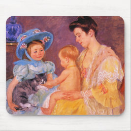 Barn som leker med en katt (av Mary Cassatt) Musmatta