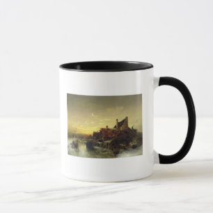 Barn som leker på isen mugg