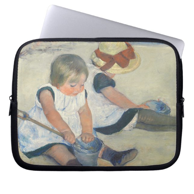Barn som leker på stranden, 1884 laptop fodral (Framsidan)