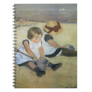 Barn som leker på stranden av Mary Cassatt Anteckningsbok Med Spiral