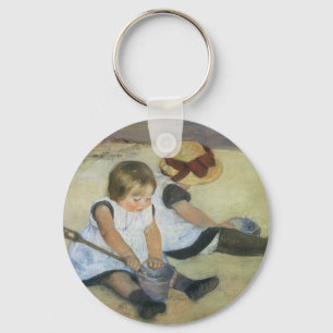 Barn som leker på stranden av Mary Cassatt Nyckelring