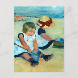 Barn som leker på stranden av Mary Cassatt Vykort