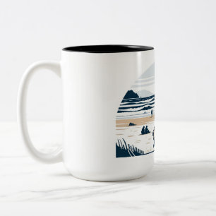 Barn som leker - stranden mugg