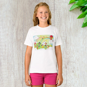 Barn som leker under regnbågsbrandman vattenspray t shirt