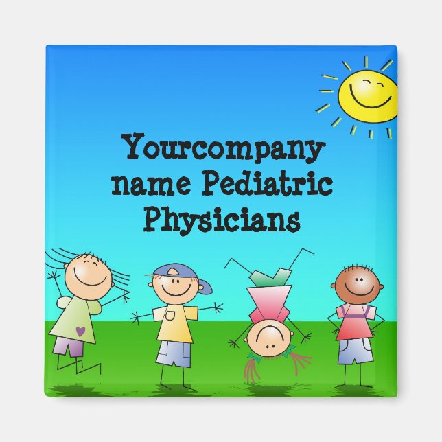 Barn som leker utomhus på en solnydag magnet (Framsidan)