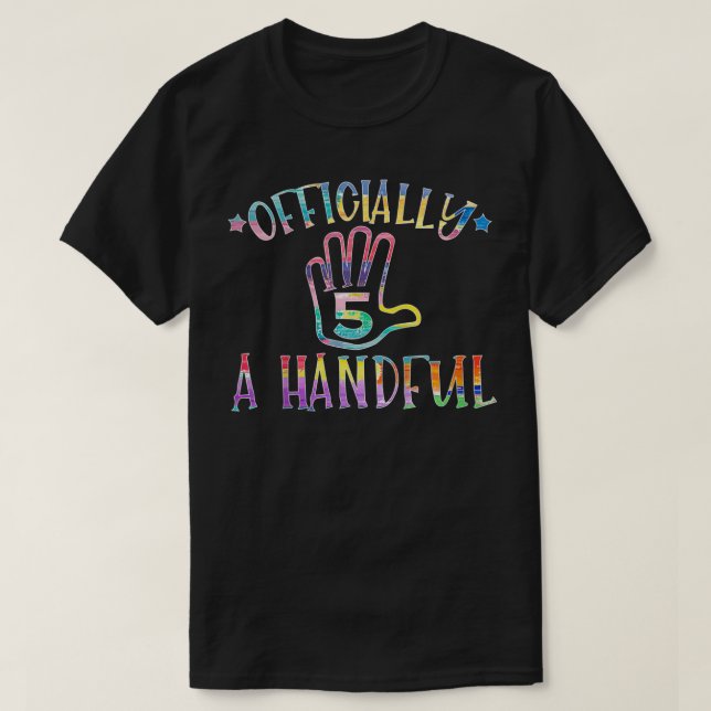 Barn som officiellt är en handfull 5:e födelsedags t shirt (Design framsida)