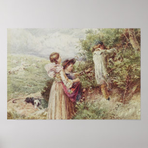 Barn som plockar björnbär, 1800-talet poster