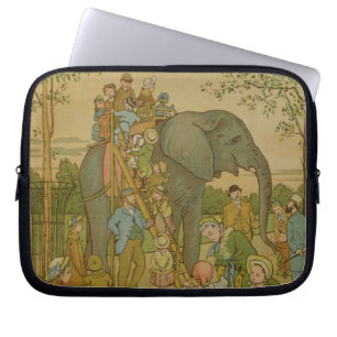 Barn som rider på elefanten (lithoen) laptop sleeve