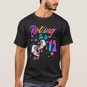 Barn som rullar in i 12 år gamla roller Skate Girl T Shirt