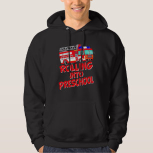 Barn som rullar in i Preschool Fire Lastbil Firema Hoodie