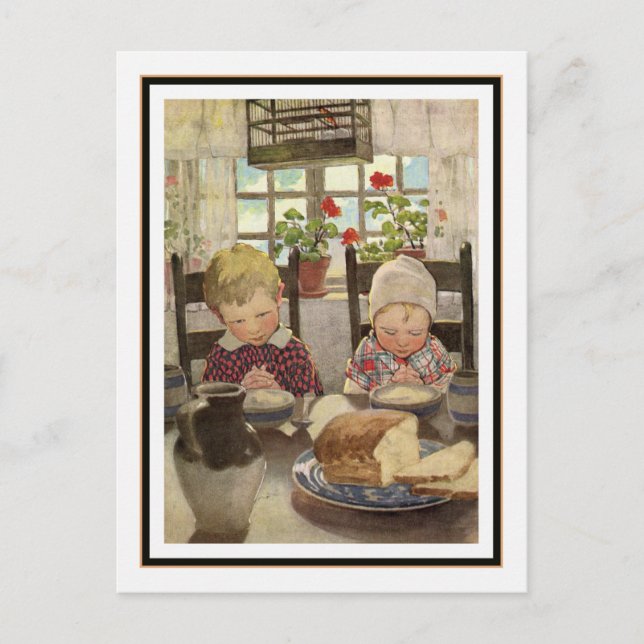 Barn som säger tackbön av Jessie Willcox Smith Vykort (Framsida)