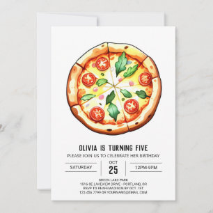 Barn som skrivs ut i Pizza Birthday Inbjudningar