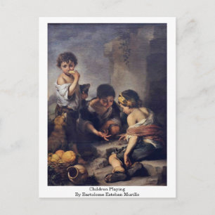 Barn som spelar av Bartolome Esteban Murillo Vykort
