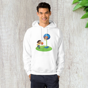 Barn som spelar basketboll med basket kul sport hoodie