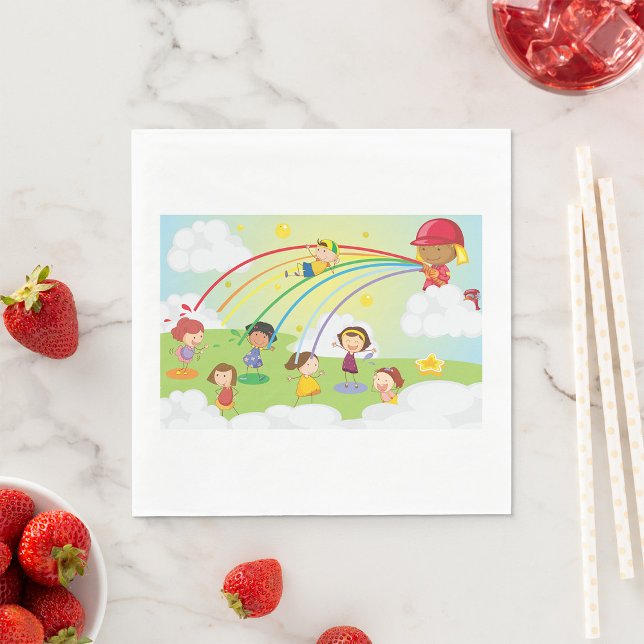 Barn som spelar i en park Pappra blöjor Pappersservett (Skapare uppladdad)