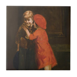 Barn som spelar i hörnet (Cute Kids) Kakelplatta