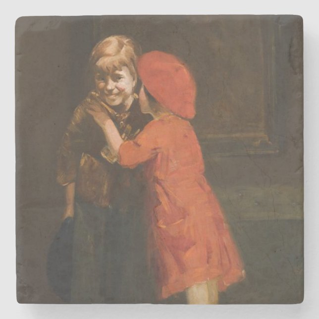 Barn som spelar i hörnet (Cute Kids) Stenunderlägg (Framsidan)