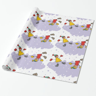 Barn som spelar i Snö och som slår Pappert Presentpapper