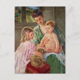 Barn som spelar med en Hund av Mary Cassatt Vykort