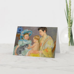 Barn som spelar med en katt Mary Cassatt Card Kort