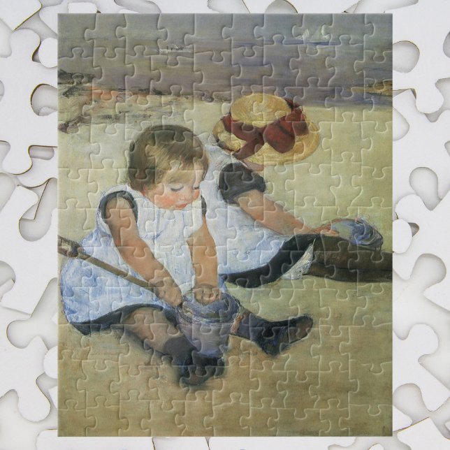 Barn som spelar på stranden av Mary Cassatt Pussel (Skapare uppladdad)