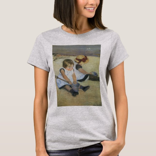 Barn som spelar på stranden av Mary Cassatt T Shirt (Framsida)