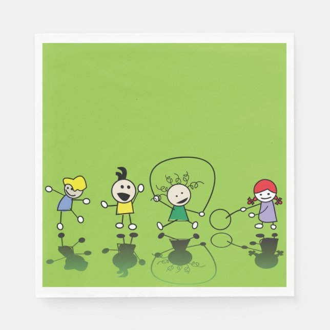 Barn som spelar Pappra blöjor Pappersservett (Framsidan)