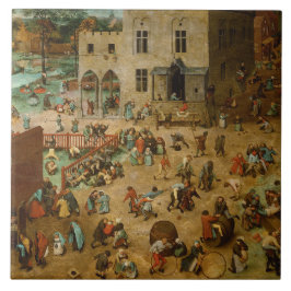 Barn som spelar spel (Pieter Bruegel the Elder) Kakelplatta