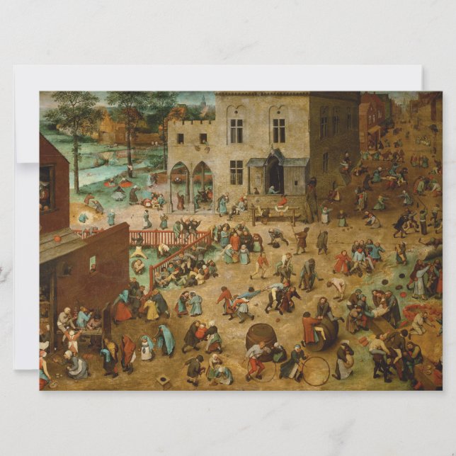 Barn som spelar spel (Pieter Bruegel the Elder) Kort (Framsida)