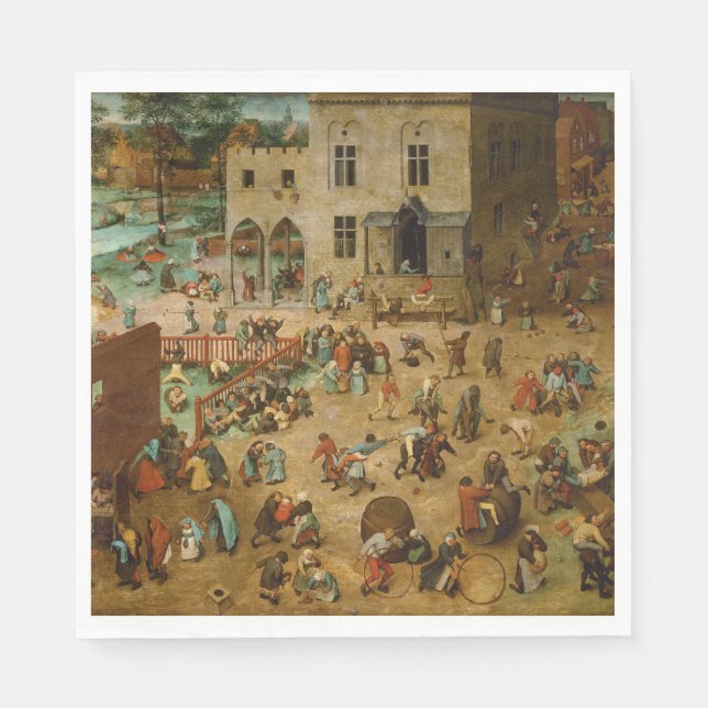 Barn som spelar spel (Pieter Bruegel the Elder) Pappersservett (Framsidan)