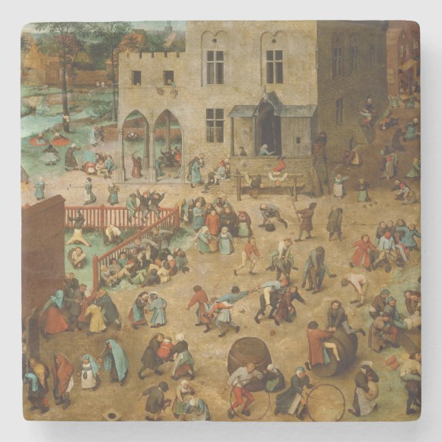Barn som spelar spel (Pieter Bruegel the Elder) Stenunderlägg (Framsidan)