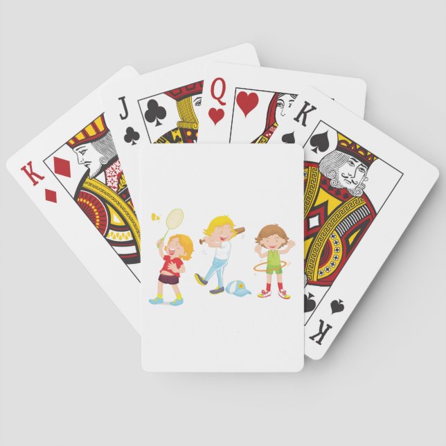 Barn som spelar sport Barnaktivitet Casinokort (Baksidan)