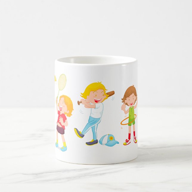 Barn som spelar sport Barnaktivitet Kaffemugg (Skapare uppladdad)