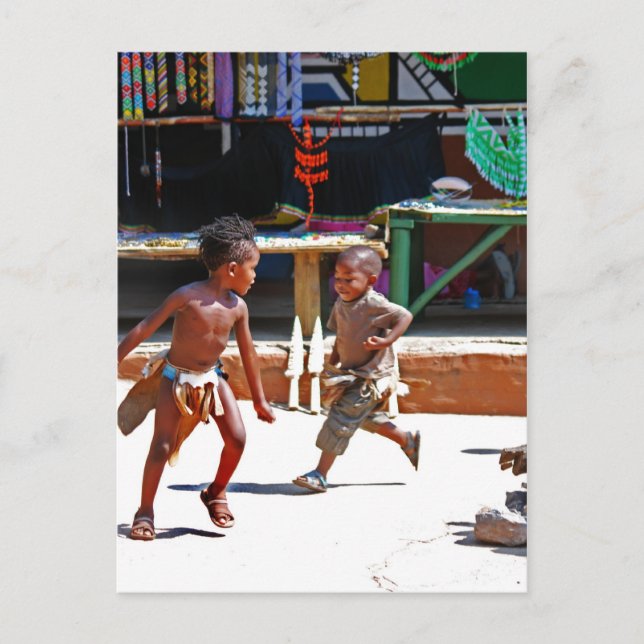 Barn som spelar vykort (Framsida)