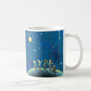 Barn som Tittar i Himlar nattetid Kaffemugg