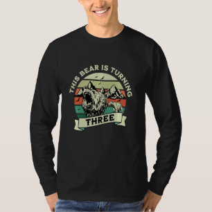 Barn som vandrar 3 år gammal födelsedagstorgsdräkt t shirt