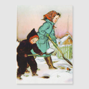 Barn som visar Helgdag Snö