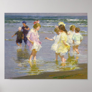 Barn som Wading av Edward Henry Potthast Poster