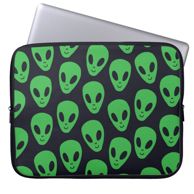 Barn, sömlös mönster med utomjordingar ansikte ufo laptop fodral (Framsidan)