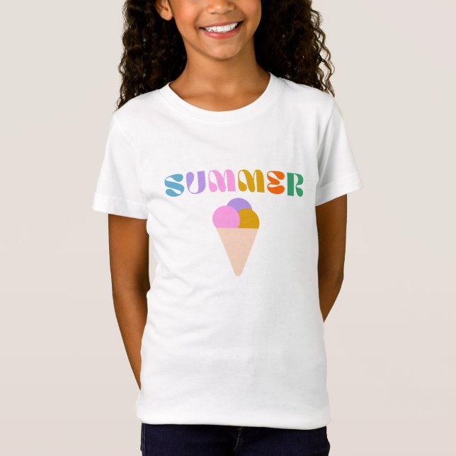 barn sommar glass typografi grafik 10:e t shirt (Framsida)