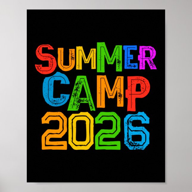 Barn sommarläger 2026 camping värd regissör vibbar poster (Framsidan)