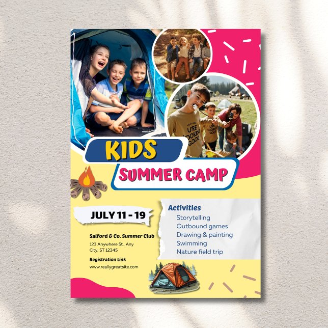Barn sommarläger Flyer, Barn Bootcamp sommaren  Reklamblad (Skapare uppladdad)