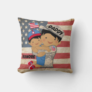 Barn, son, Hugger Soldier Pappa Pillow Kudde