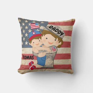 Barn, son, Hugger Soldier Pappa Pillow Kudde
