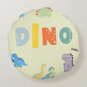 barn söta bebis dinosaurie rund kudde